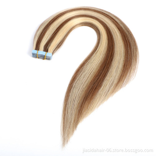 Wholesale #P6/613 Mixed Piano Color Seamless Adhesive Skin Weft Invisible Ombre Virgin Remy Cuticle Tape In Hair Extension